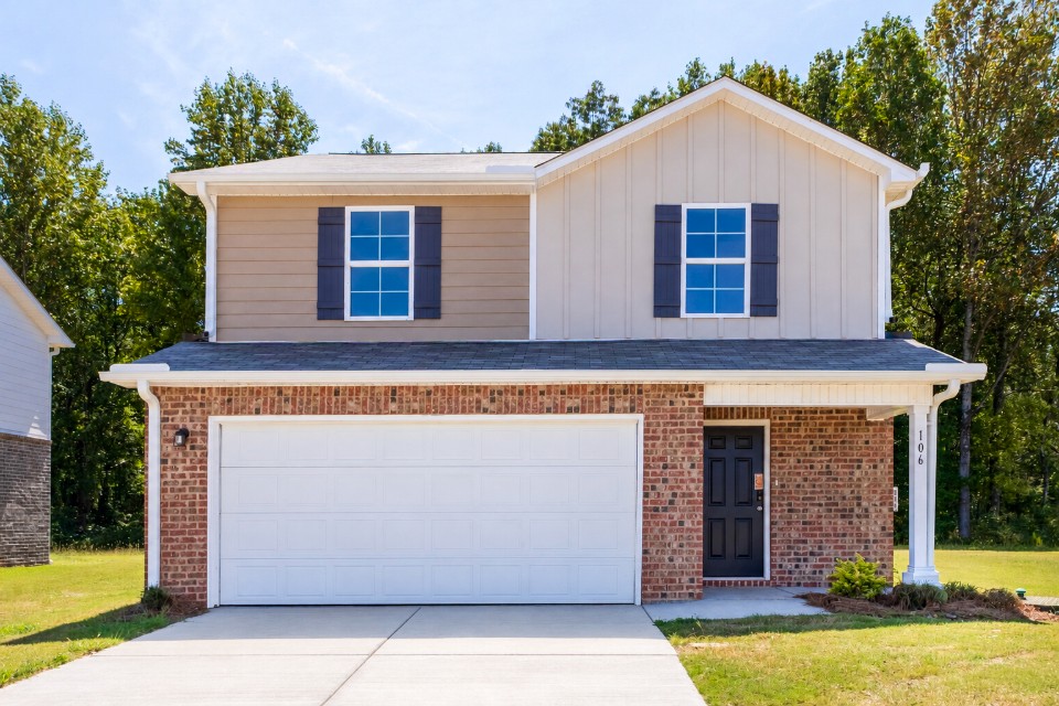A house with a garage.