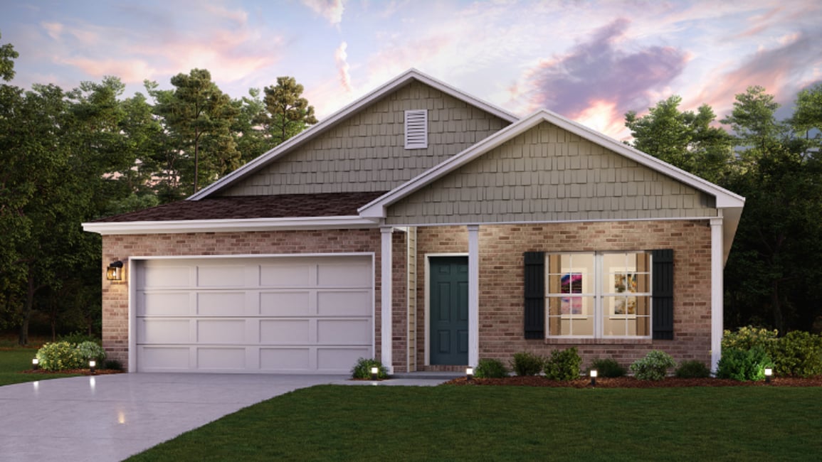 A house with a garage.