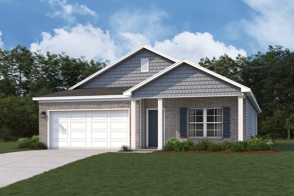 A house with a garage.