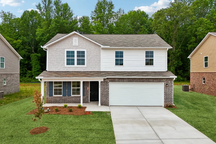 A house with a garage.