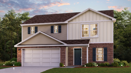 A house with a garage.