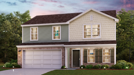 A house with a garage.