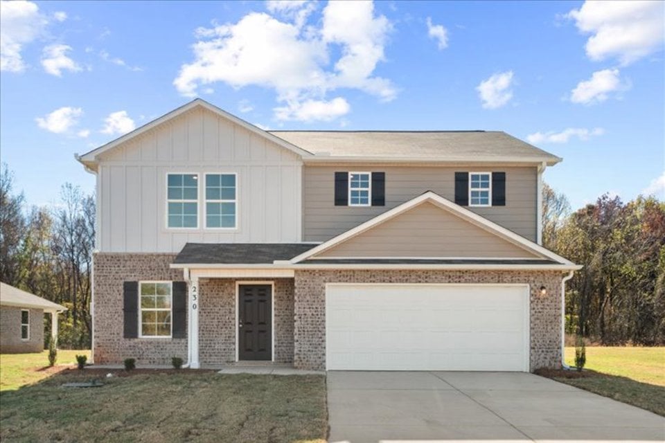 A house with a garage.
