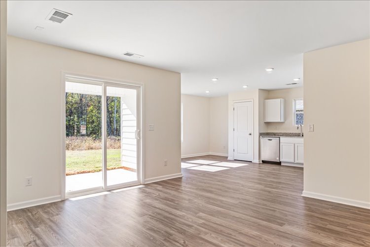 A large empty living room.