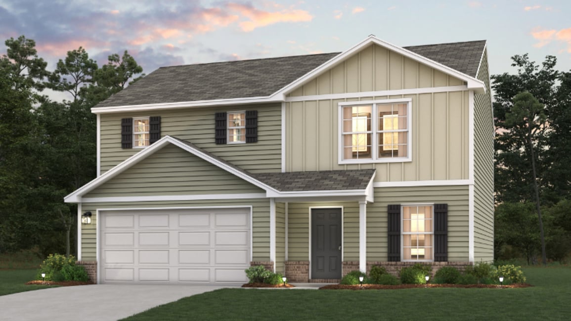 A house with a garage.
