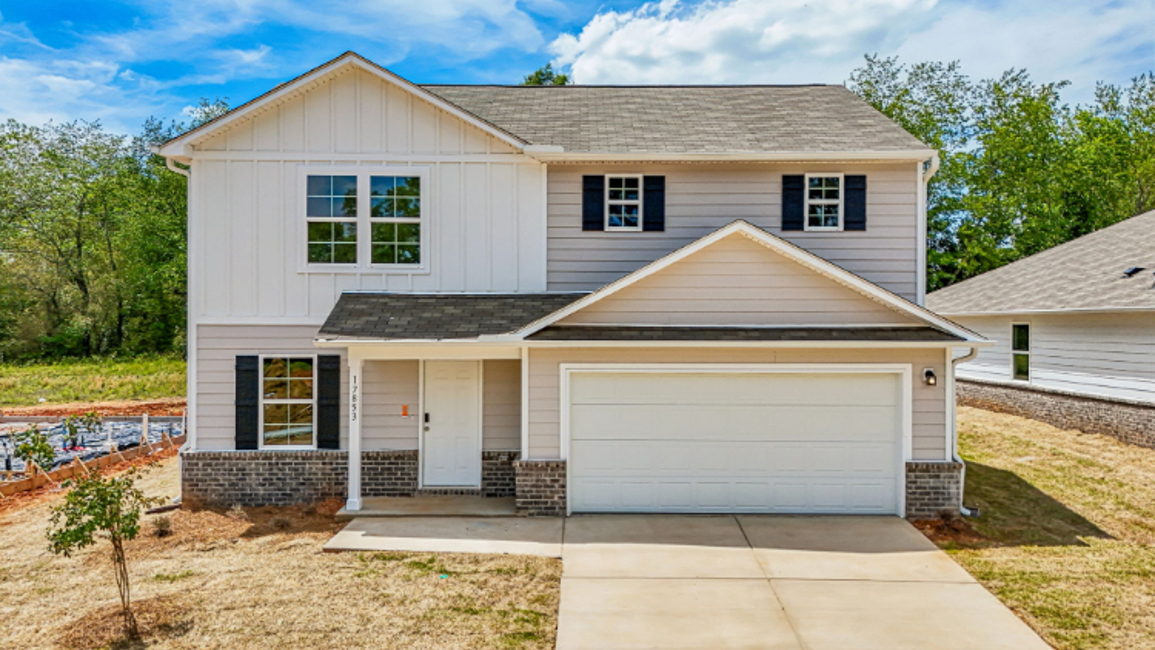 A house with a garage.