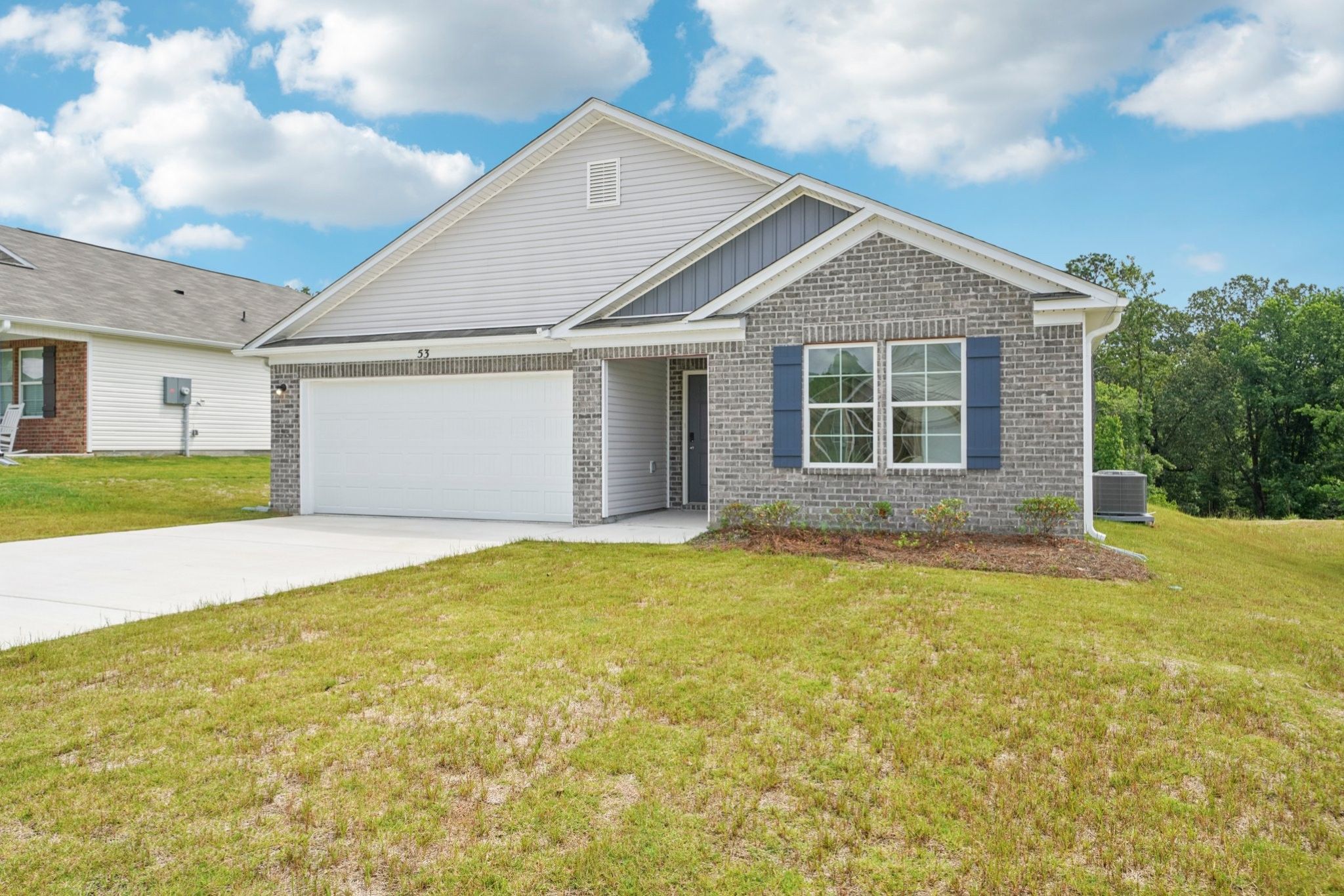 A house with a garage.