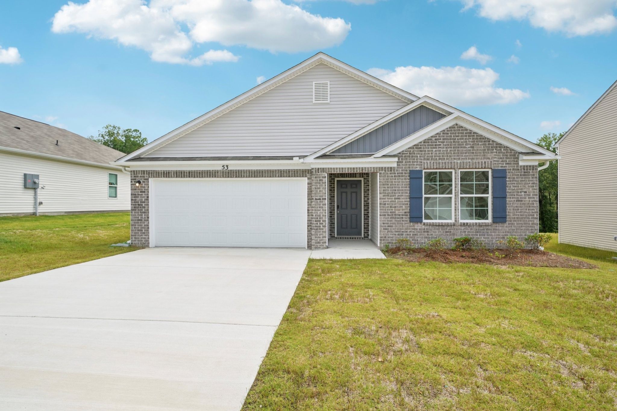 A house with a garage.