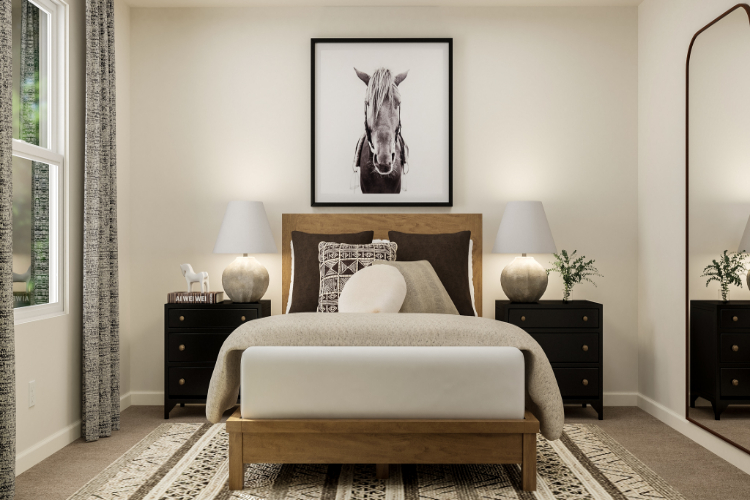 A white couch in a room.