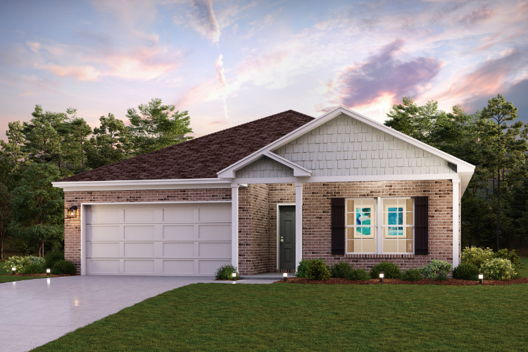 A house with a garage.