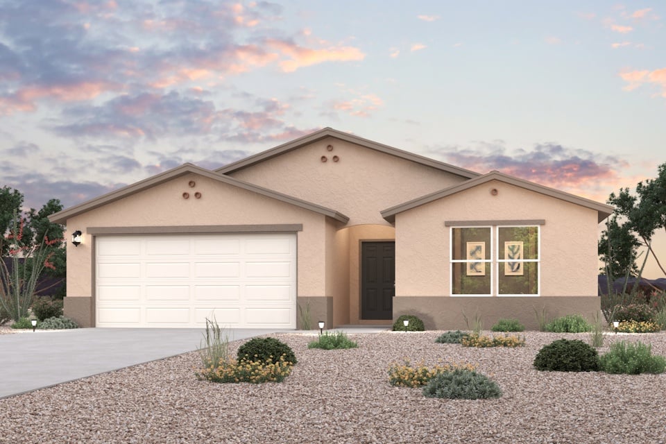 A house with a garage.