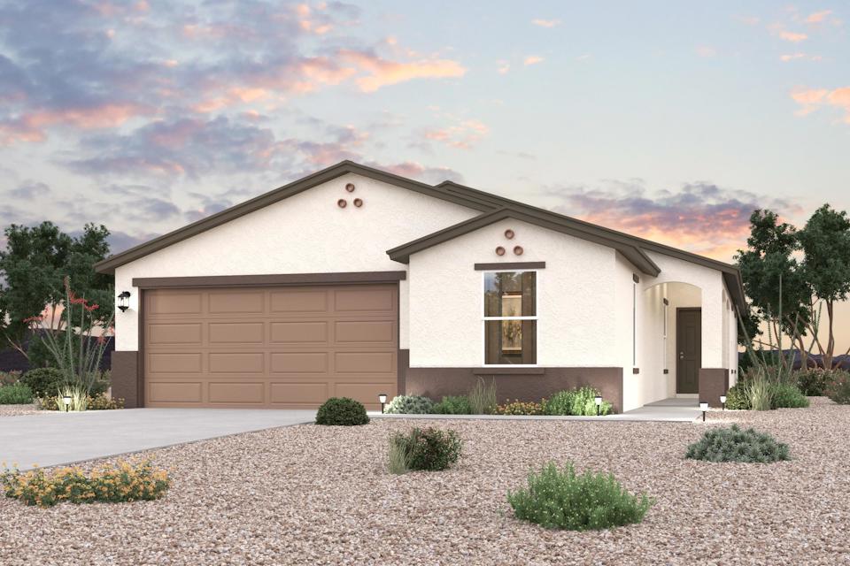 A house with a garage.