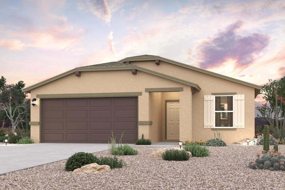 A house with a garage.