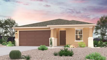 A house with a garage.