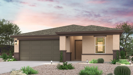 A house with a garage.