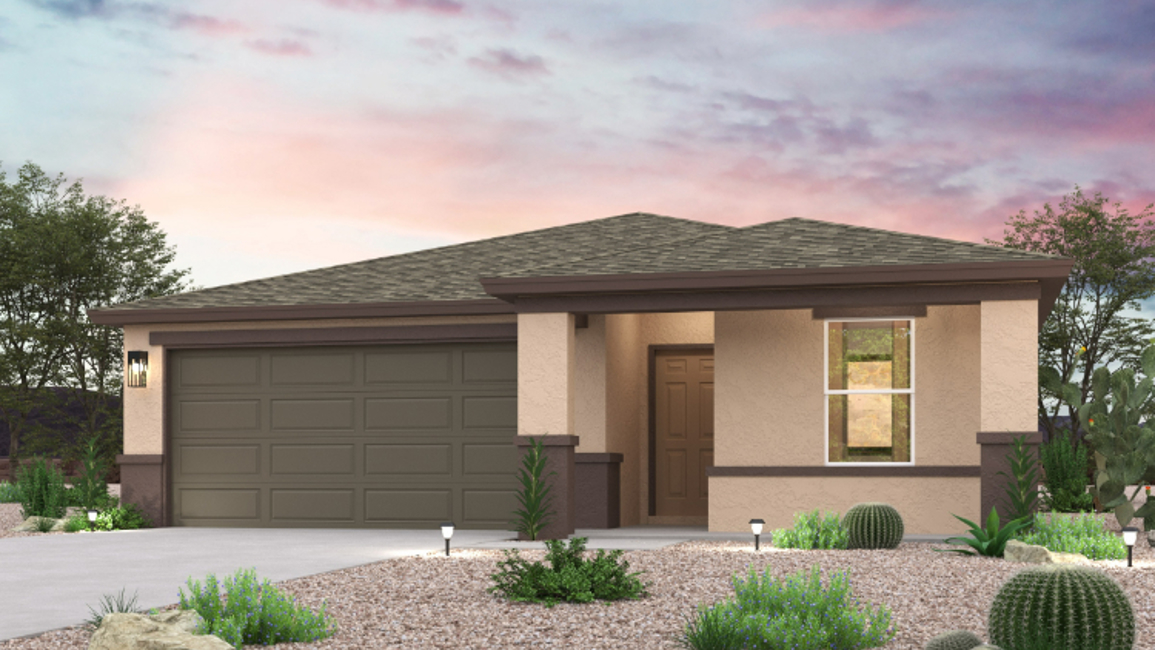 A house with a garage.