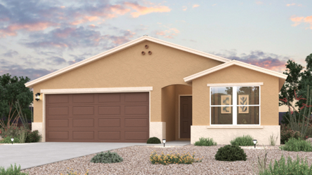 A house with a garage.