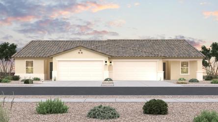 A house with a driveway.