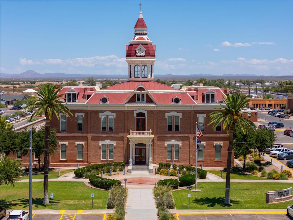 A clock tower on a building.