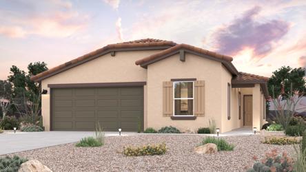 A house with a garage.