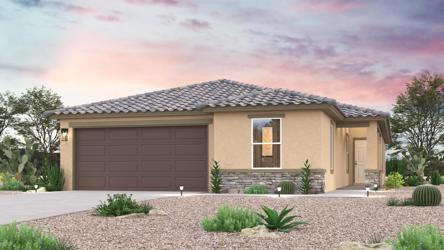 A house with a garage.