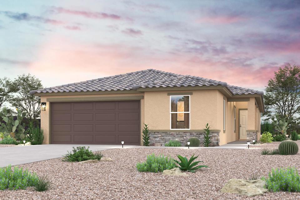 A house with a garage.