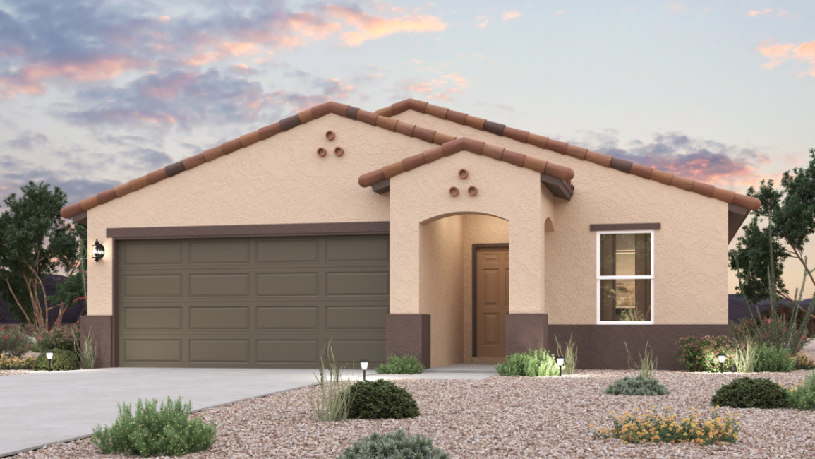 A house with a garage.