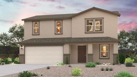 A house with a garage.