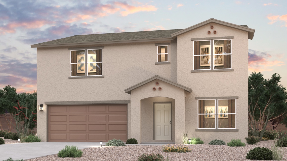 A house with a garage.