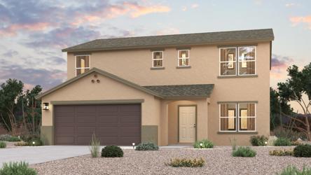 A house with a garage.