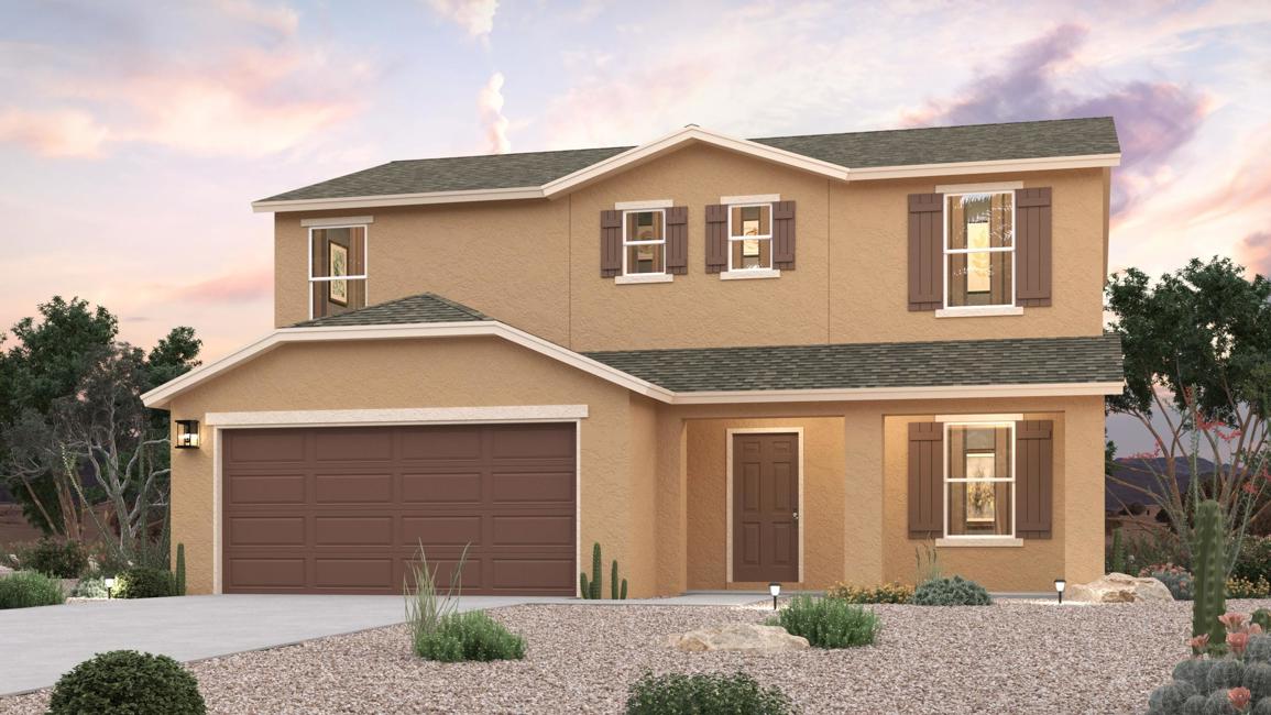 A house with a garage.