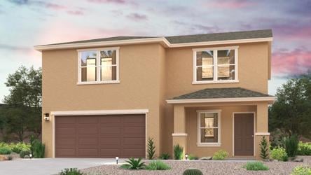 A house with a garage.