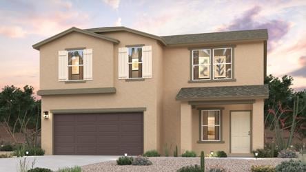 A house with a garage.