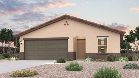 A house with a garage.