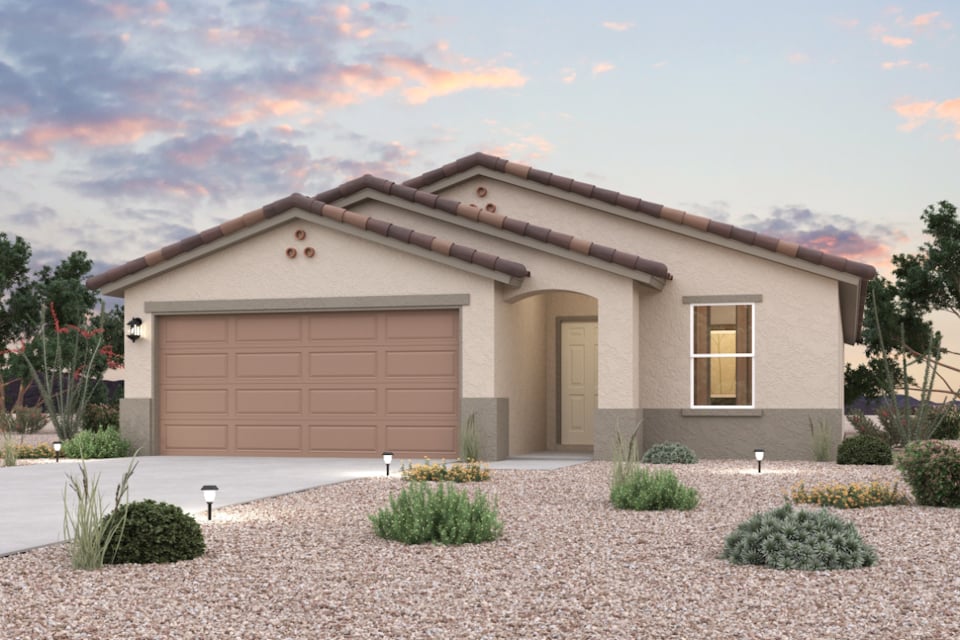 A house with a garage.