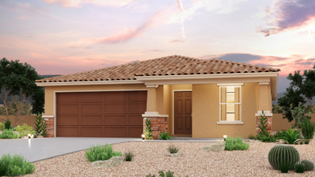 A house with a garage and a driveway.