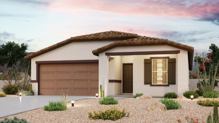 A house with a garage and a driveway.