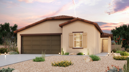 A house with a garage.