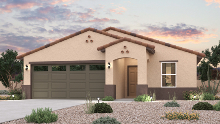 A house with a garage.