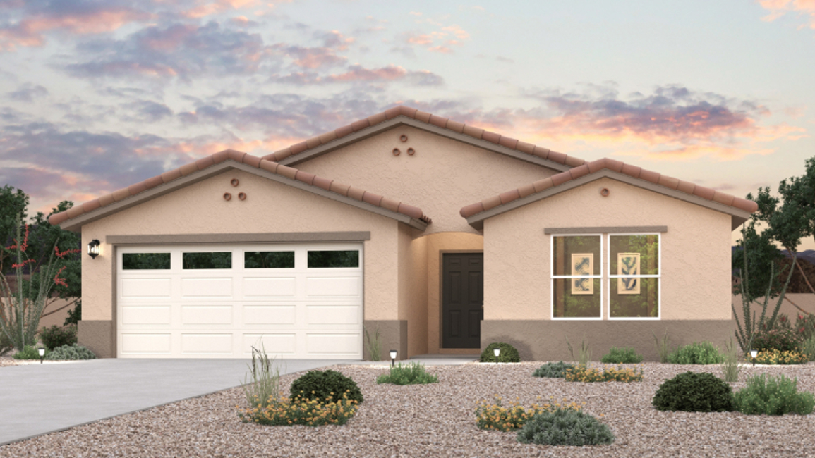 A house with a driveway.
