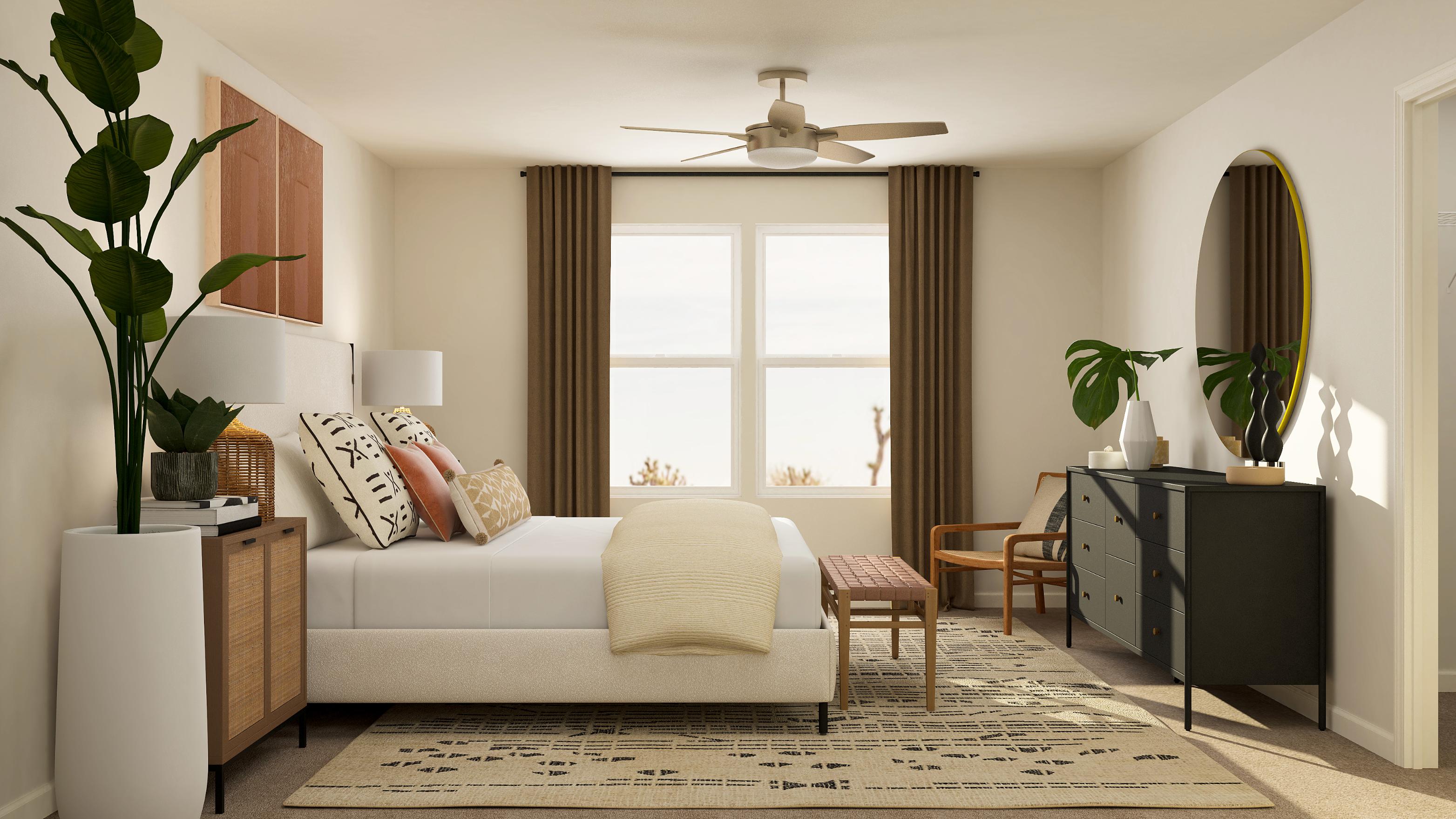 A living room with a couch and a table.