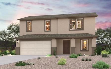 A house with a garage.