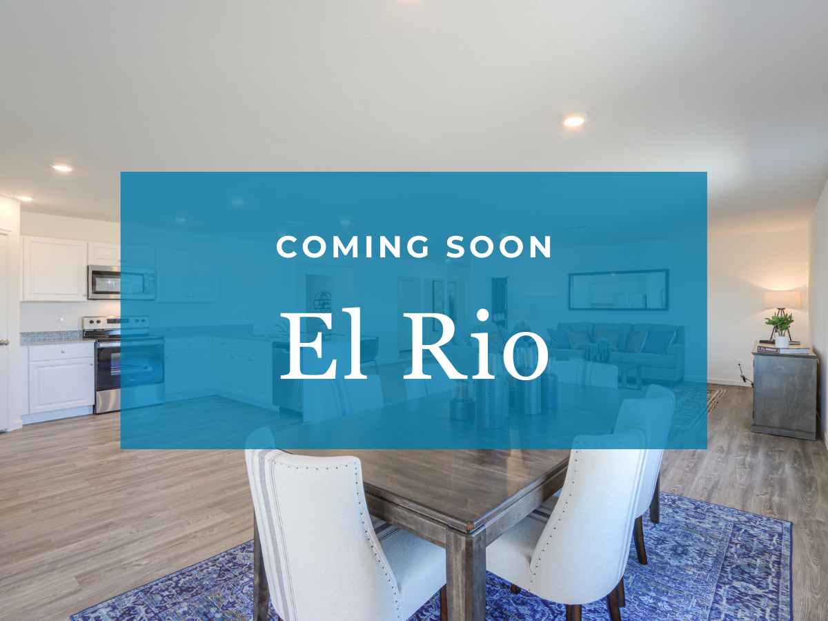 A room with a table chairs and a blue wall with white text.