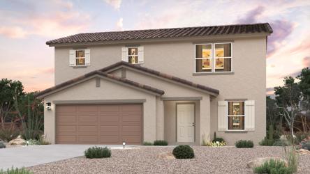 A house with a garage.