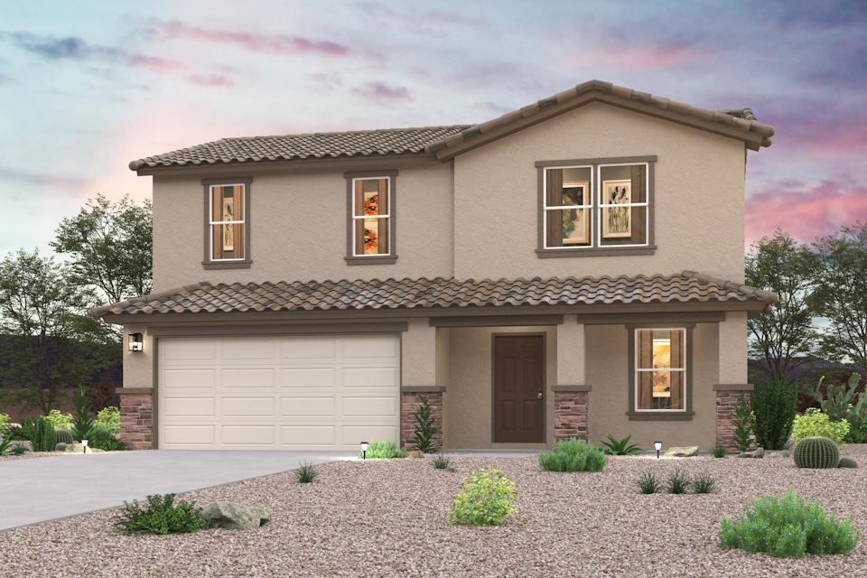 A house with a garage.