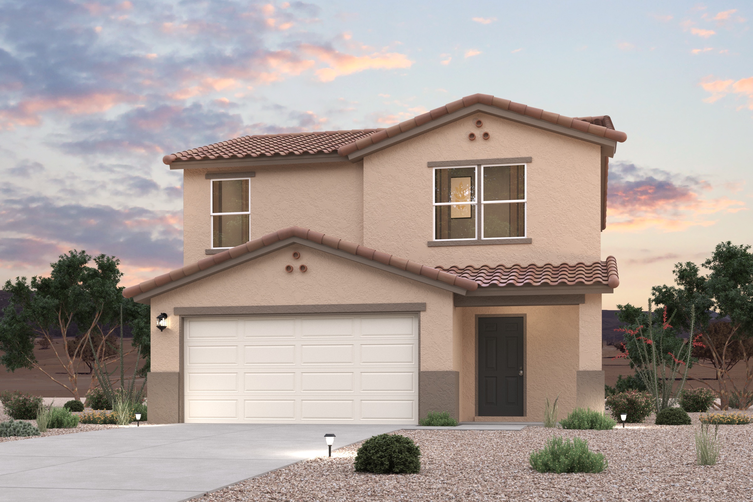 A house with a garage.