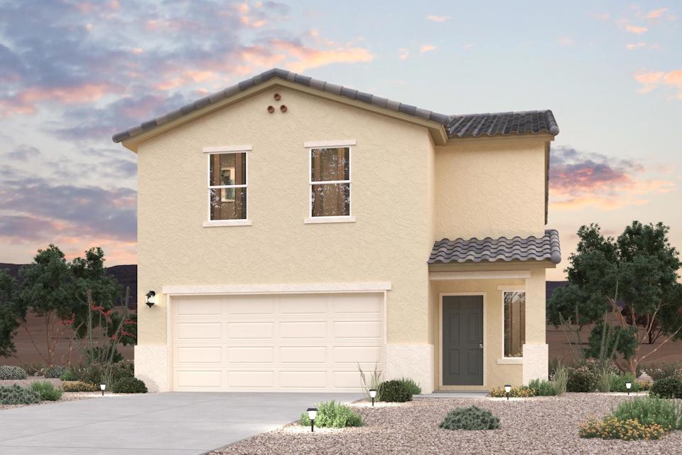 A house with a garage.