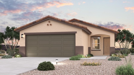 A house with a garage.