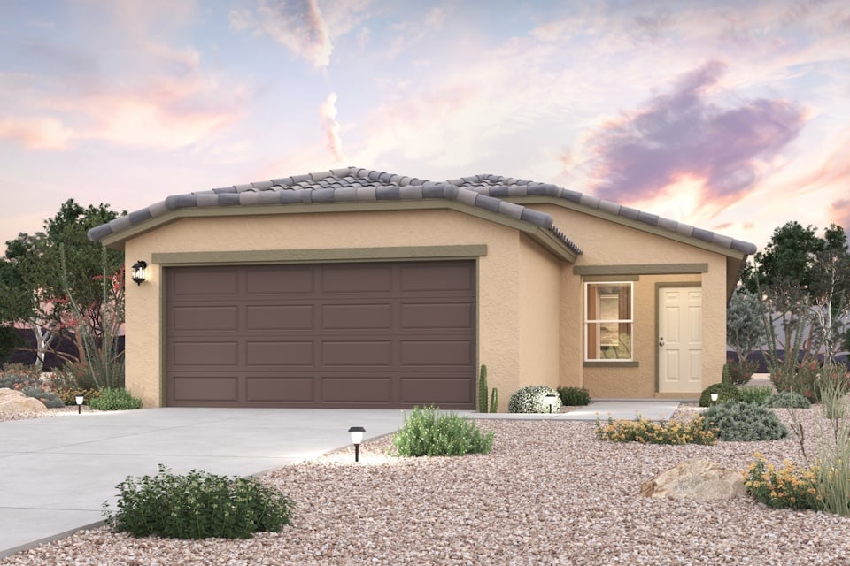 A house with a garage.