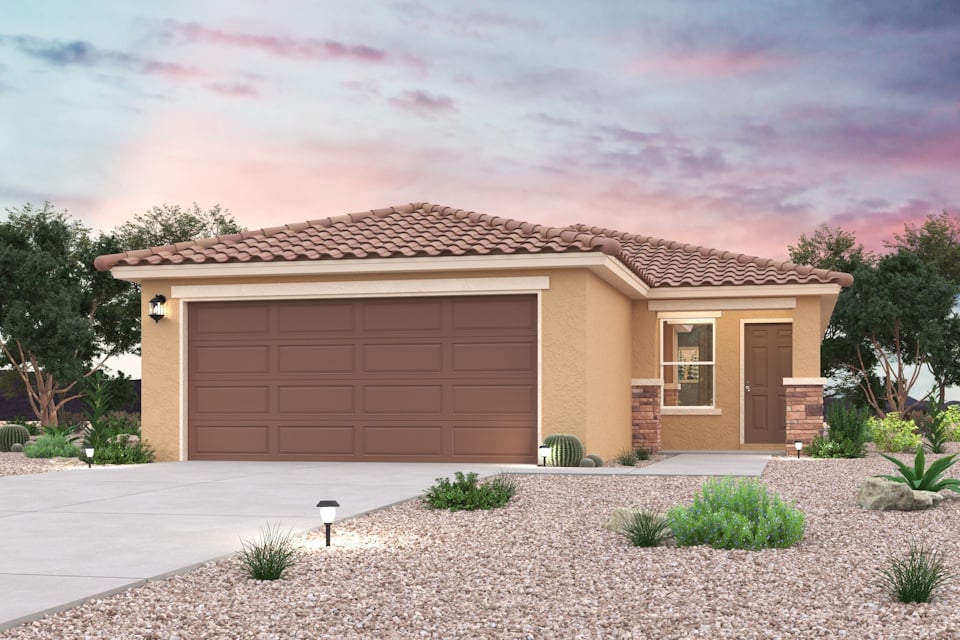 A house with a garage.